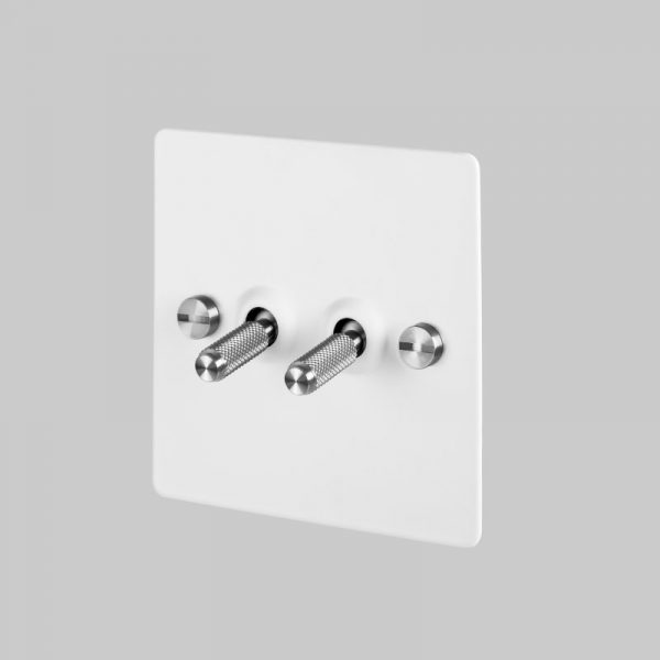 1. 2G Toggle Switch White Steel 1