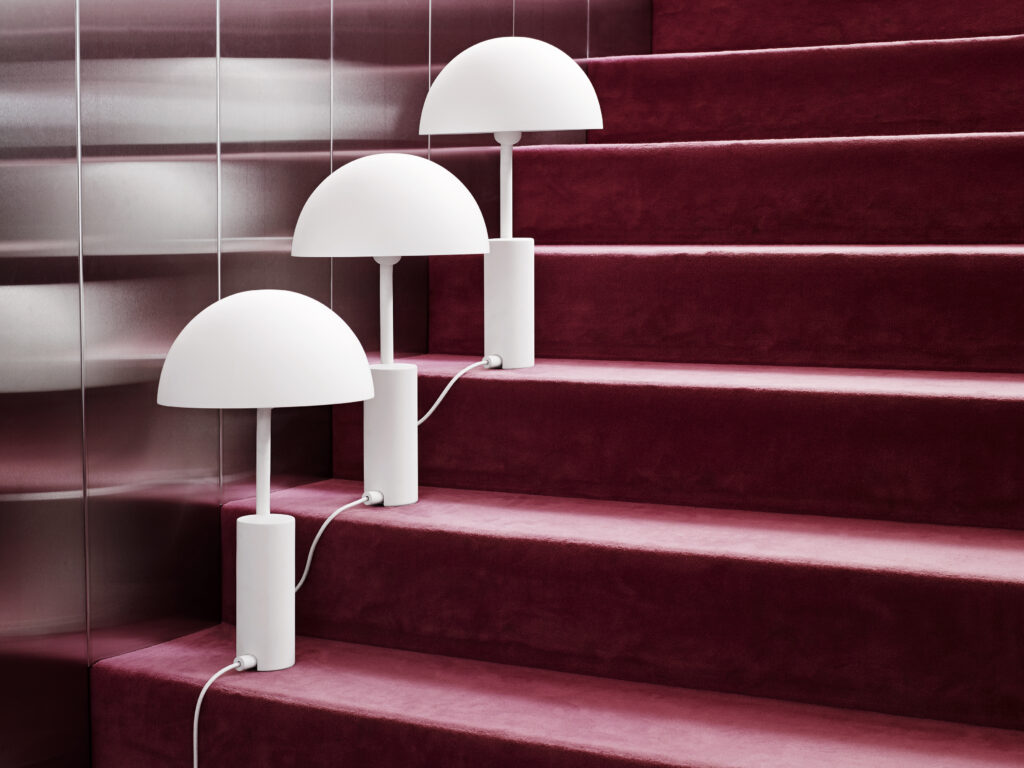 2017 Normann Copenhagen Pink Stairs 3 505041 Cap Table Lamp White