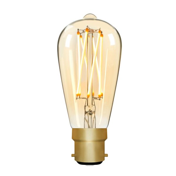 Zico Lighting ST64 Squirrel Cage Amber 6w B22 2000k ON